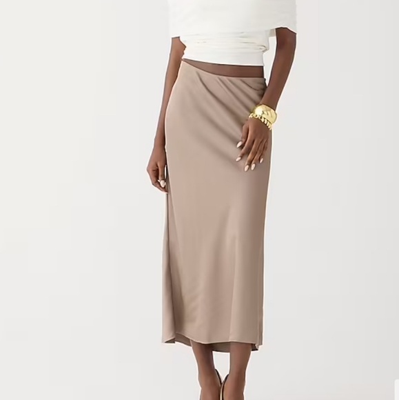 J. Crew Gwyneth slip Midi skirt Size Small THE go-to short. Warm Boulder - Picture 1 of 6